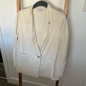 100% Silk • Ivory • Amour Vert blazer
